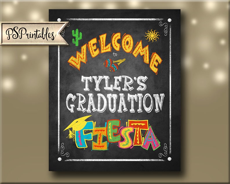 Welcome to my Graduation Fiesta Sign Printable Grad Party Decorations, DIY Graduation Sign, Fiesta Printable, Grad Party Printables image 5