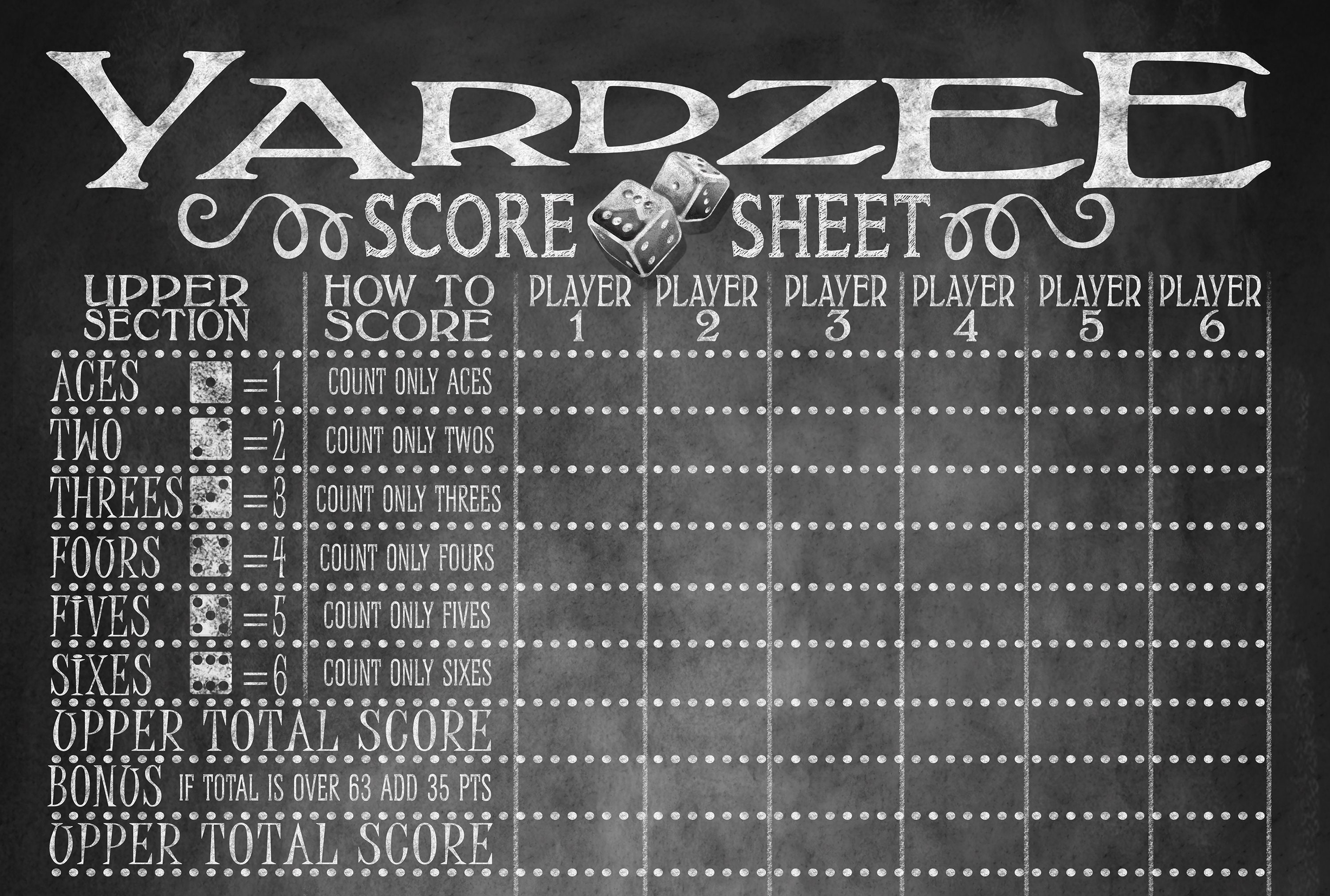 Yard games yardzee score sheet bbq yard games yardzee Etsy