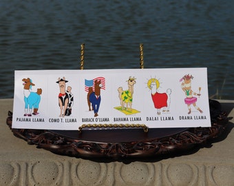 Llama Character Stickers, Set Of 5 Sticker Sheets