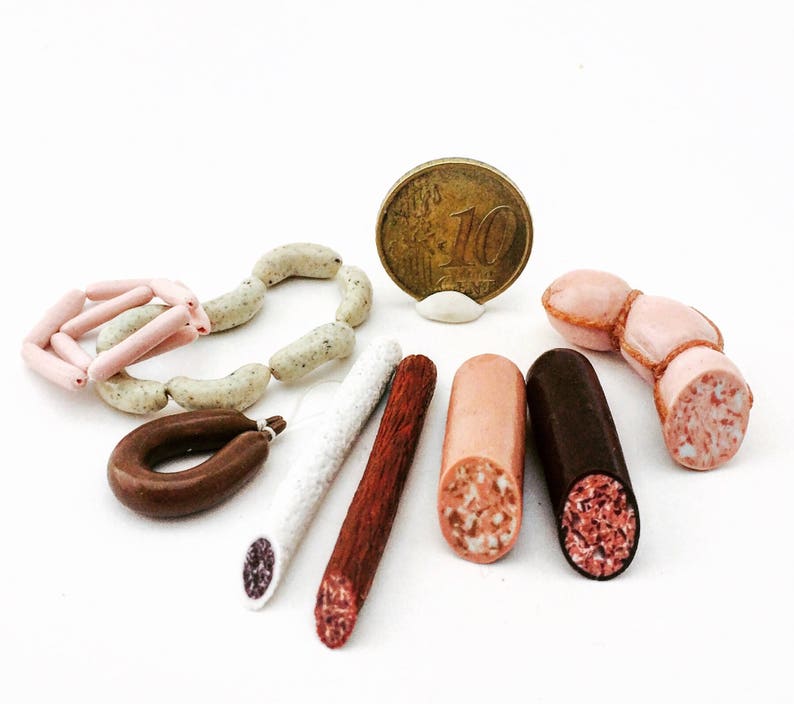Dollhouse miniature 112 sausage bacon. Etsy