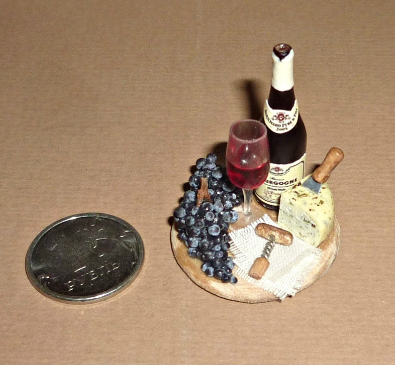 Dollhouse miniature 112 wine 6 bottles of wine in a wooden Etsy