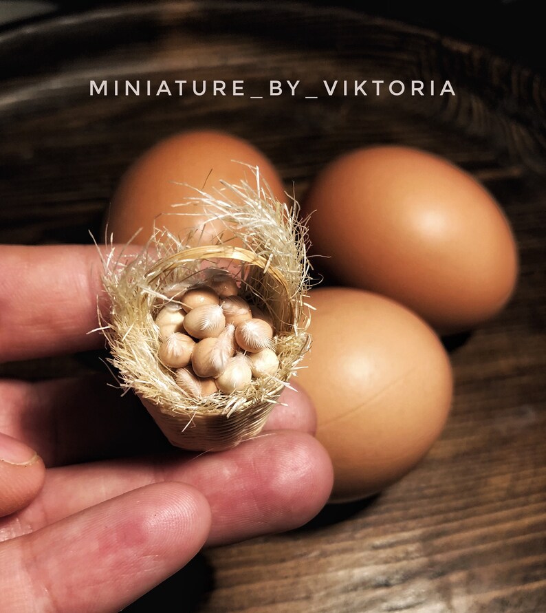 Reallistic Dollhouse Miniature Eggs Eggs in Basket 112 Etsy