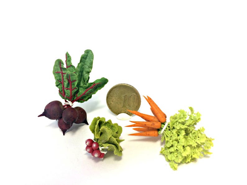 Dollhouse miniature Bundles of vegetables with tops 112 Etsy