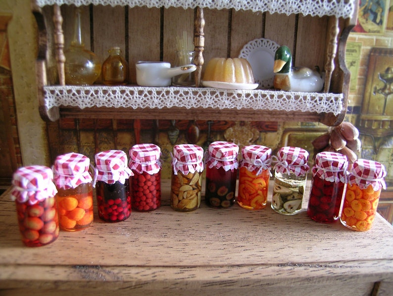 Reallistic Dollhouse miniature jars of jam 112 Etsy