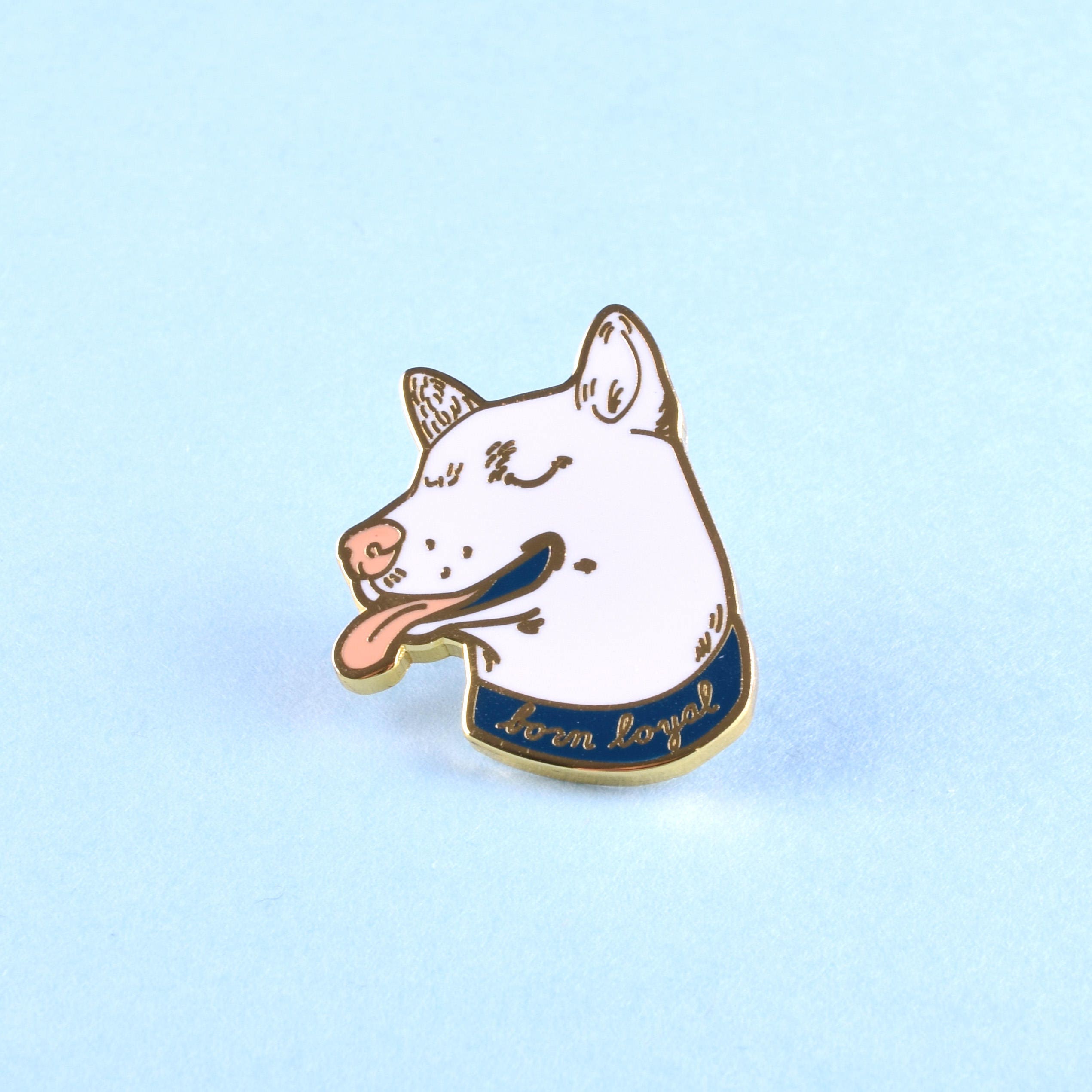 Dog Enamel Pin White Dog Head Pin Etsy