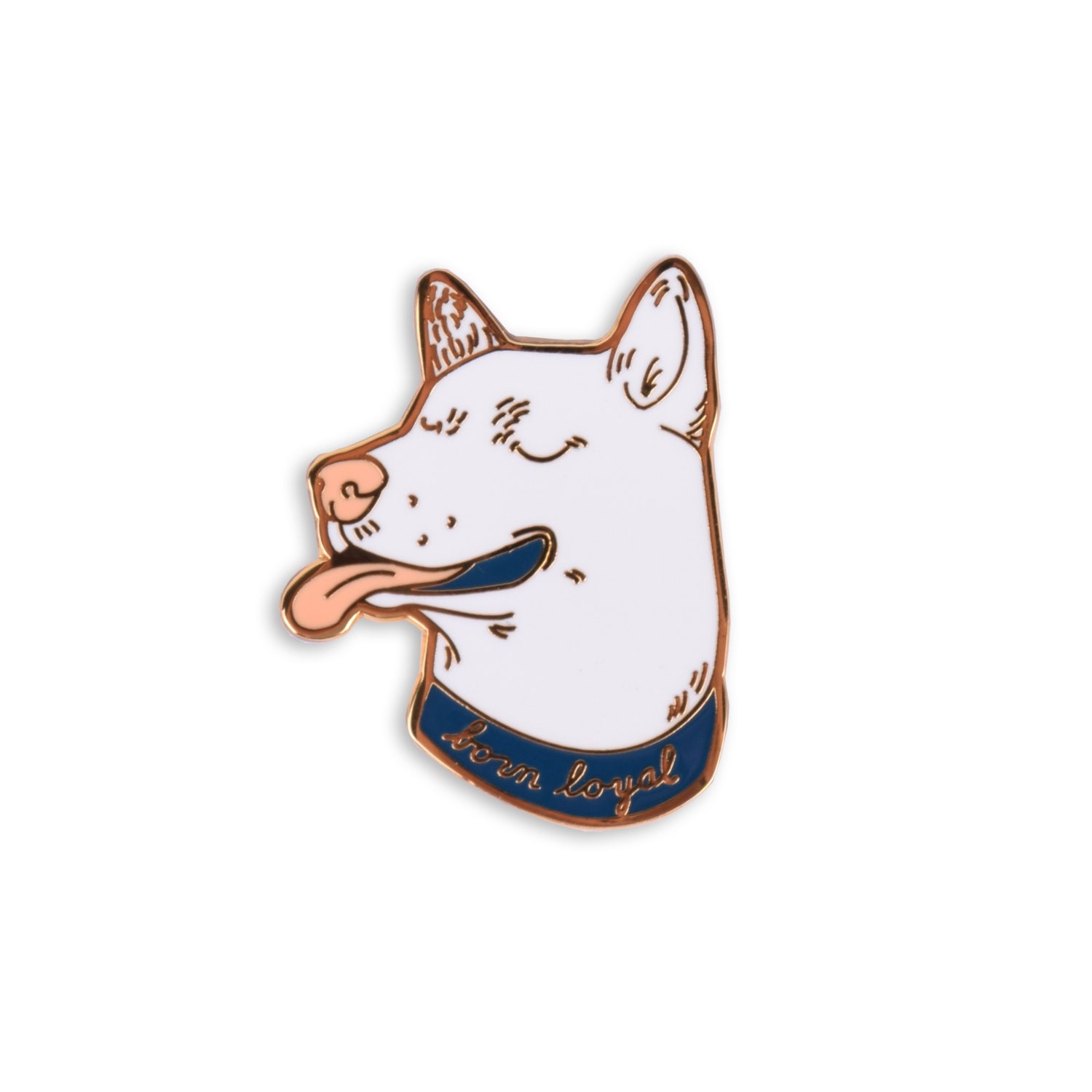 Dog Enamel Pin White Dog Head Pin Etsy