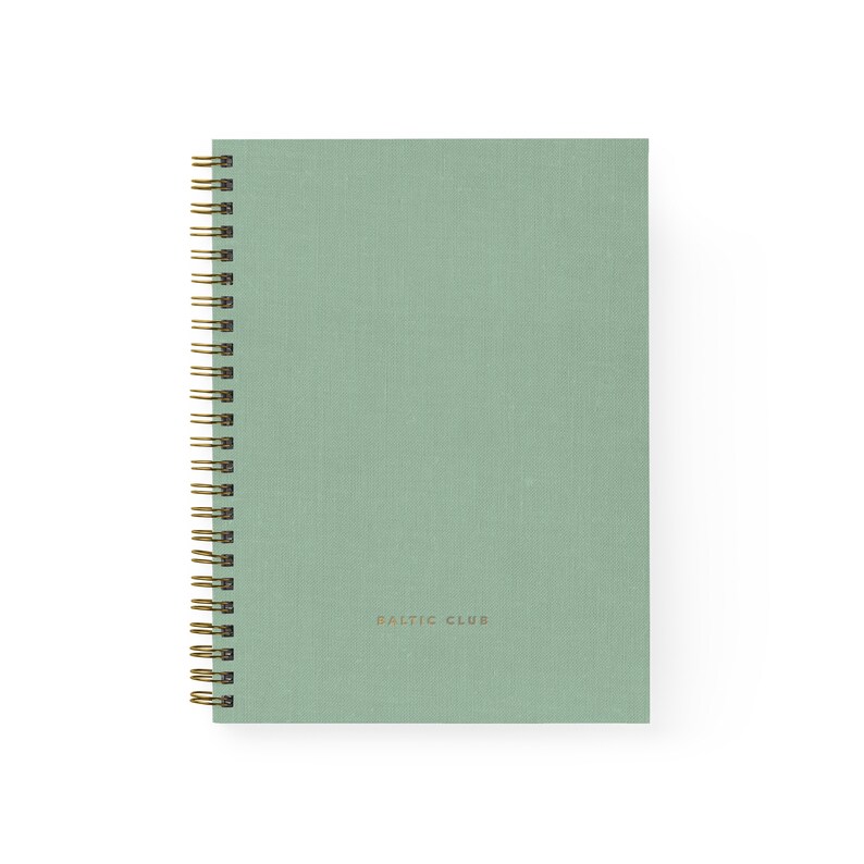 Mint Cloth Spiral Notebook Notebook Journal Stationery Etsy