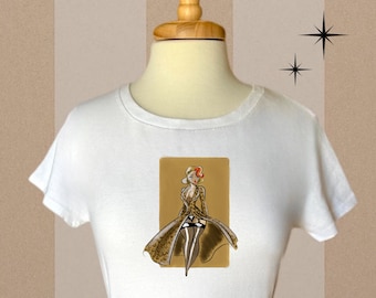 Modern Pinup T-Shirts, Leopard Print, Retro Inspired Shirts, Rockabilly Shirts, Vintage Pinup Art