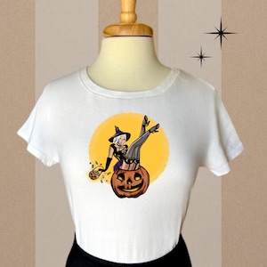 Modern Pin Up Halloween T-Shirt, Retro Inspired, Halloween Pinup Shirt, Pin Up, Halloween Shirt, Rockabilly Halloween