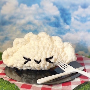 Crochet Stuffed Pierogi Amigurumi - Plush Polish Dumpling Food - A Unique Gift Ready to Ship, Adorable Handmade Pittsburgh Pierogi Pillow