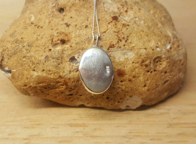 Reiki jewelry uk 925 sterling silver 18x13mm Semi precious stone necklace Green Aventurine Pendant necklace