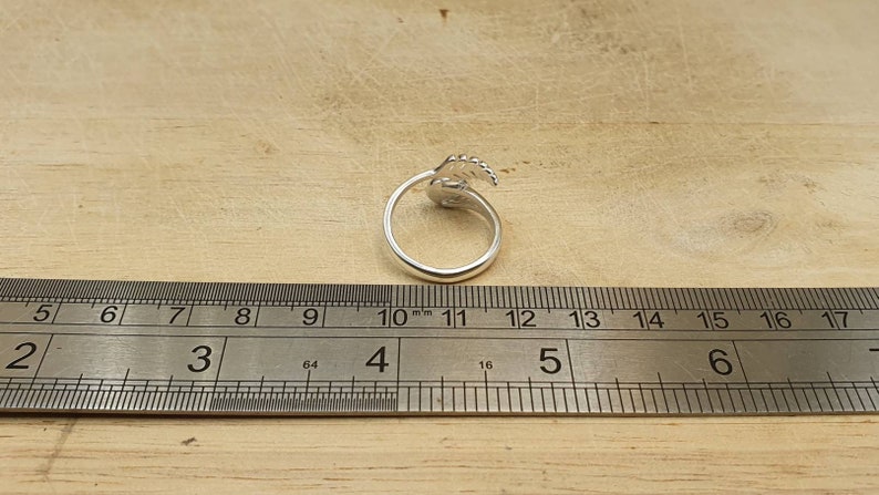 6mm stone 925 sterling silver Crystal Reiki jewelry Rainbow moonstone leaf ring Adjustable ring June Birthstone ring