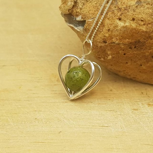 Jade Heart Pendant Etsy