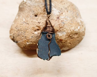 Unisex Raw Bloodstone pendant. March birthstone. Dark  Wire wrap