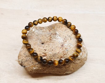 Golden Tiger's eye bracelet. 6mm beads. 19 cm. Crystal Reiki jewelry uk. Capricorn jewelry. Women's stacking bracelets boho hippie