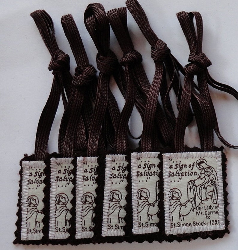 thumbnail image 2 of Fulton Sheen Brown Scapular – 100% Wool, Handmade In The USA 2 of 6