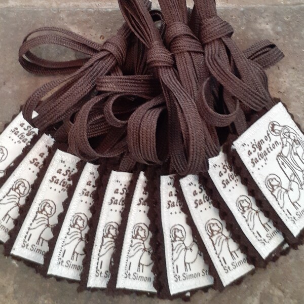 Catholic Scapular *10 Scapulars for 16.00 dollars* 100% Brown Wool Made in the U.S.A.