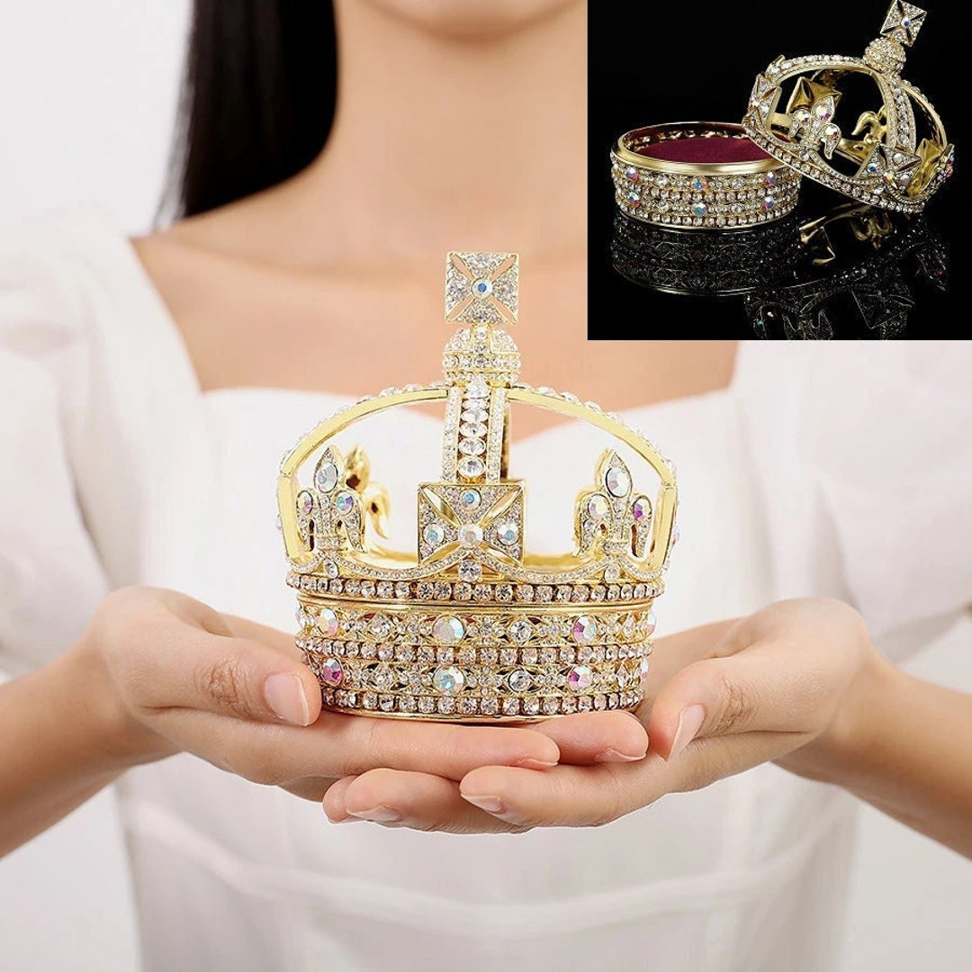 Luxury Queen Victoria's Small Crown Motif Jewelry Box/jewelry Tray