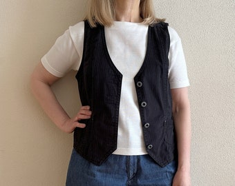 Women's Vest Black Womens Vest Black Cotton Steampunk Waistcoat Sleeveless Jacket Bohemian Traditional