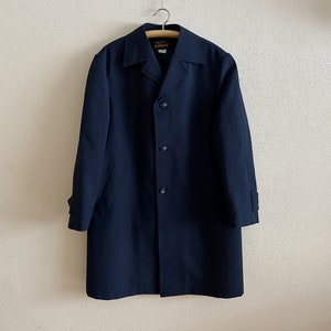 最新発見 1960s Vintage Deep Cobalt Blue Glen Plaid All Weather Coat ステンカラーコート
