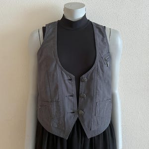 Gray Women Vest Gray Cotton Vest Women's Waistcoat Steampunk Victorian