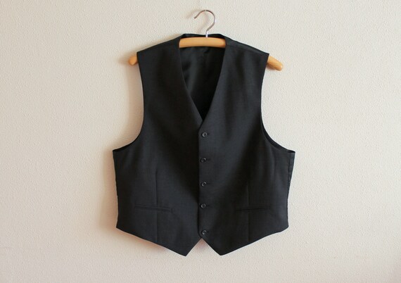 Mens Vest Black Vest Gray Mens Vest Grey Gentlemen