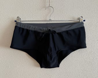 Classic Swim Trunks Black Men's Swimwear Vintage Swim Trunks Brief Beach Bathing Suit Swimsuit Athletic Men Bikini Made in Finland
