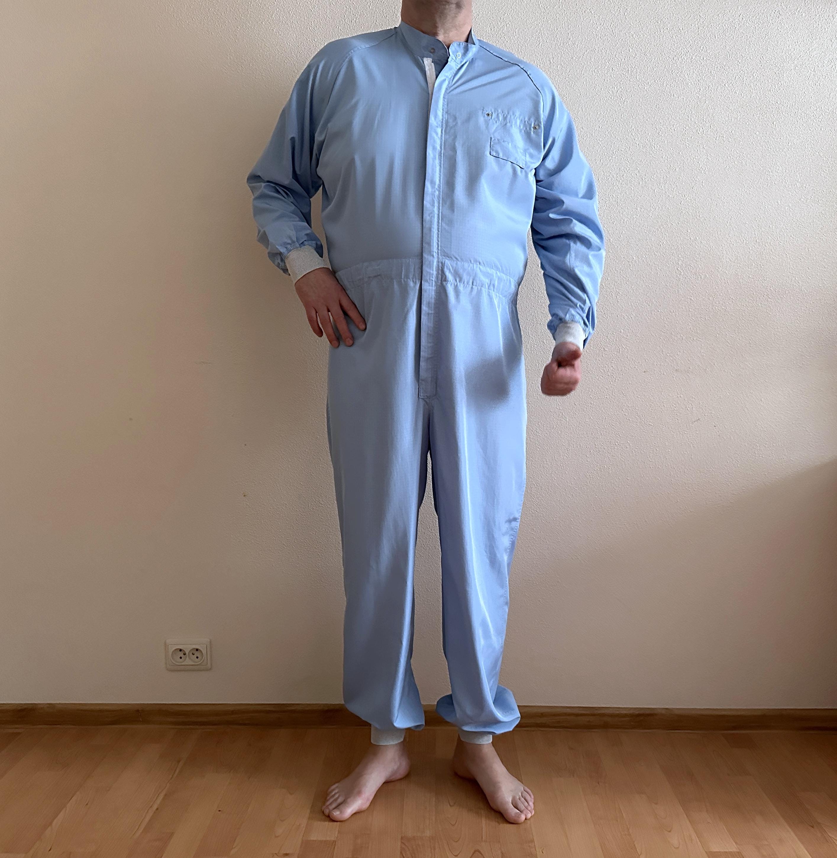 Vintage Blue Medical Coverall Jumpsuit Quantus Unisex Workwear
