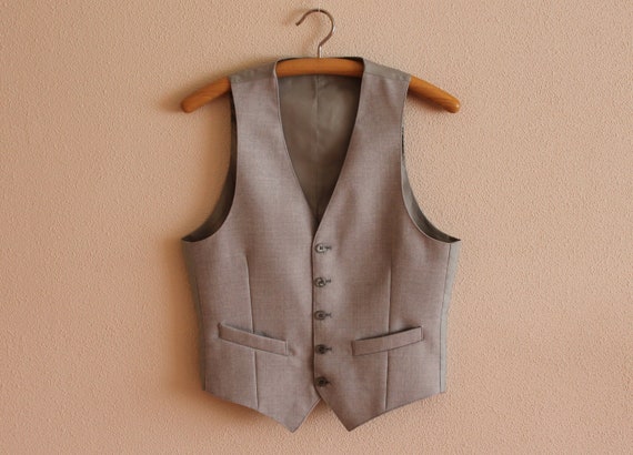 Men's Vest Gray Vest Grey Mens Vest Silver Grey V