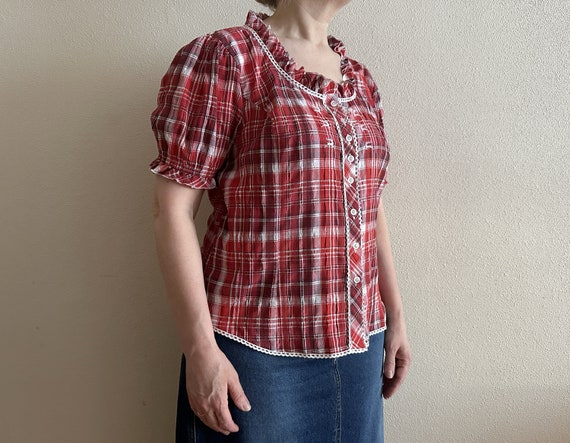 Dirndl Shirt Women's Trachten Blouse Loden Shirt … - image 5