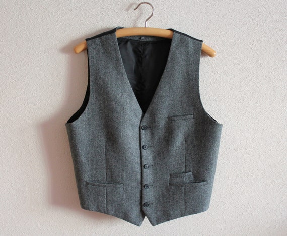 Men's Vest Grey Vest Gray Mens Vest Formal Gray Ge