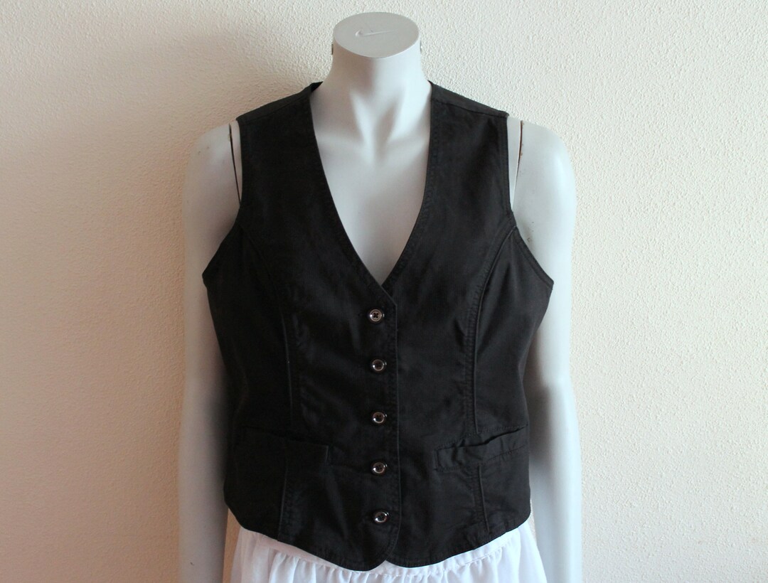 Black Vest Women's Vest Black Women Vest Steampunk Formal Etsy