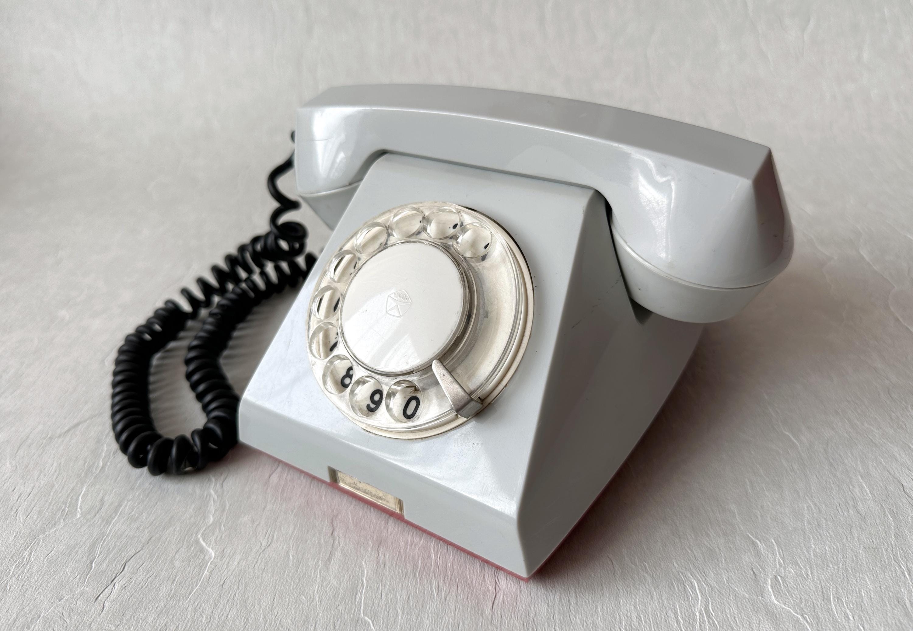 Vintage Soviet Rotary Phone TA-68 Made in USSR 1980 Retro Gray
