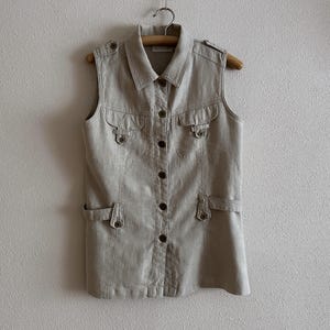 Women's Vest Beige Vest Beige Women Vest Fitted Waistcoat Sleeveless Jacket