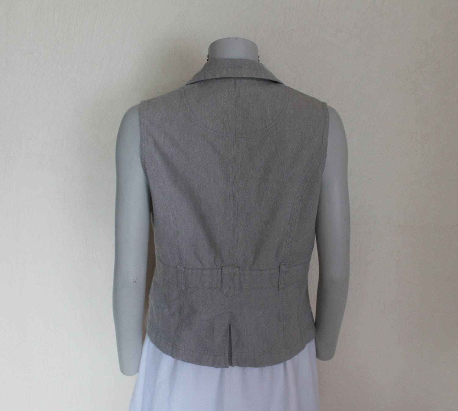 Women's Vest Grey Womens Vest Linen Cotton Blend Vest Etsy