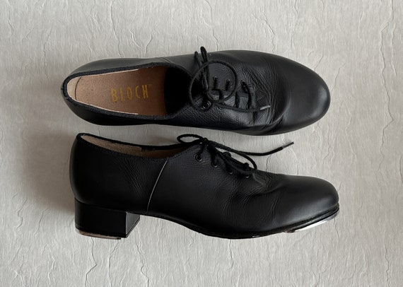 Tap Dancing Shoes Black Dance Shoes Vintage BLOCH Shoes with Laces Shoes