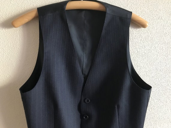 Men's Vest Navy Blue Mens Vest Formal Fitted Wais… - image 2