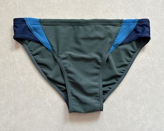 Vintage Active Swiss Design Swim Trunks Classic Men's Swimwear Swim Trunks Brief Beach Bathing Suit Swimsuit Athletic Green Men Bikini