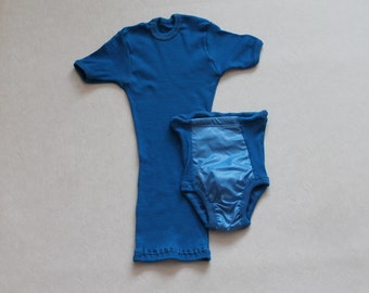 Vintage Kids Underwear Children's Underwear Set Blue Knickers and Undershirt Set Made in Finland Finnish Kids Underwear