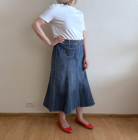 Soyaconcept Jeansrok met knoopsluiting, model 'KIMBERLY' in jeansblauw
