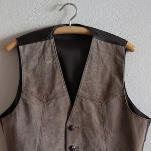 Mens Vest Suede Vest Mens Suede Vest Mens Leather Vests Brown Genuine Leather Vest Gentlemen's Vest Formal Waistcoat Country image 2