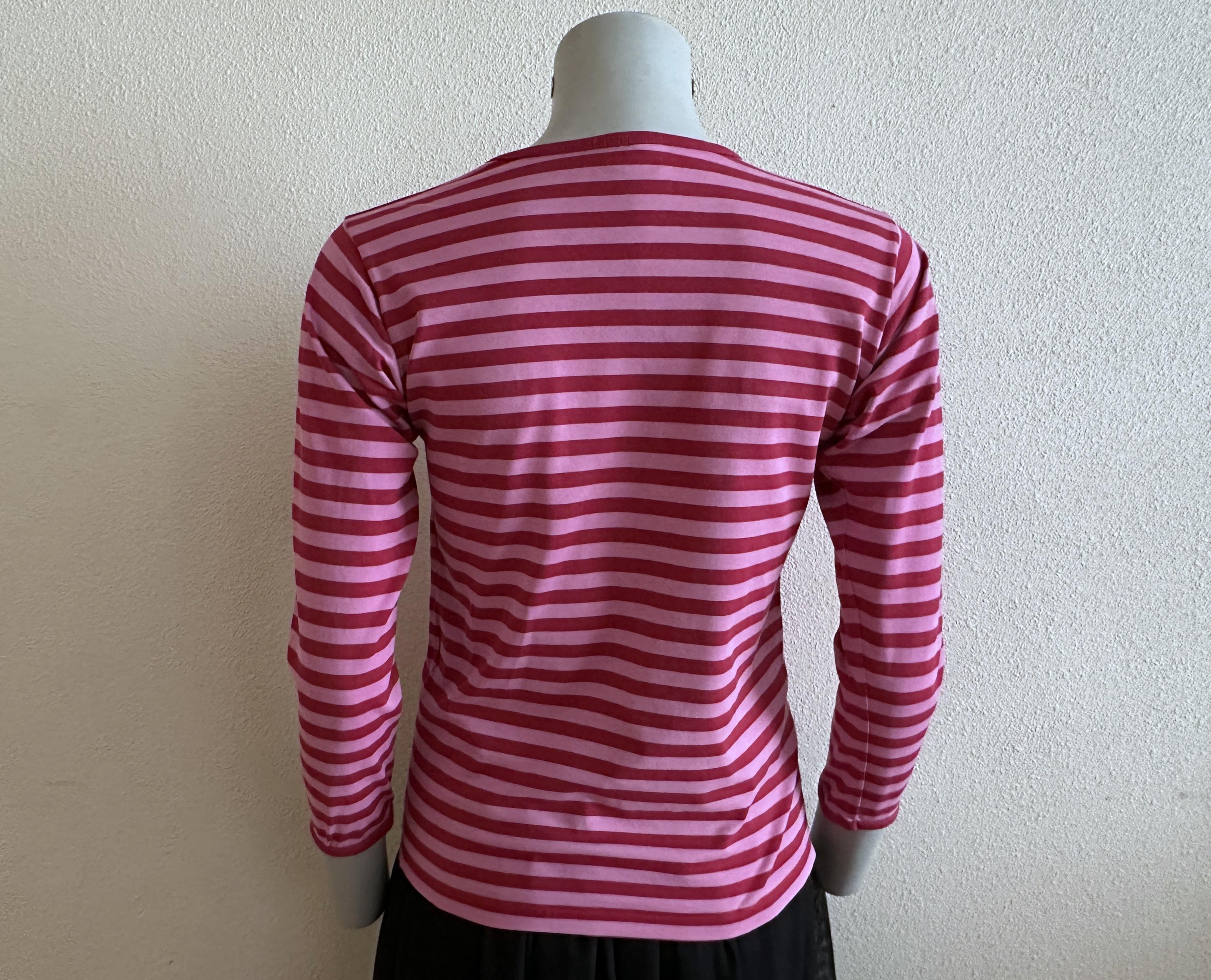 MARIMEKKO Shirt Long Sleeves Striped Top Pink Striped Sailor