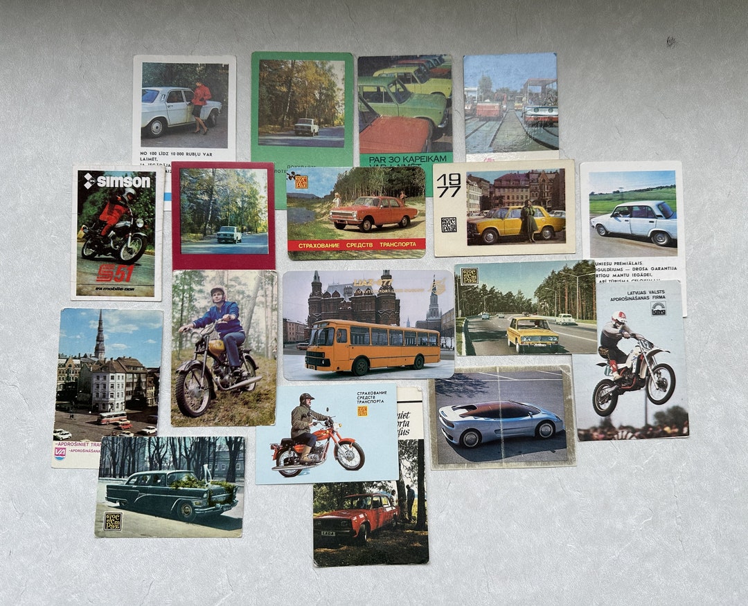 Collection of Soviet Pocket Calendars From 70s 80s 90s Set of 18 Car ...