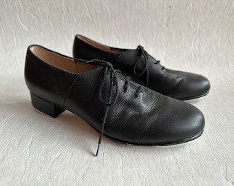 Tap Dancing Shoes Black Dance Shoes Vintage BLOCH Shoes with Laces Shoes