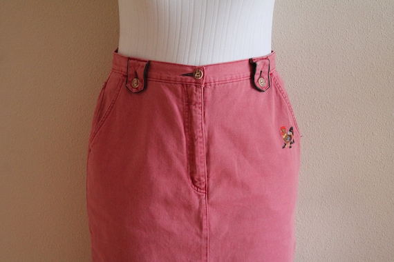 Dirndl Skirt Red Denim Skirt Original Alpen Trach… - image 5