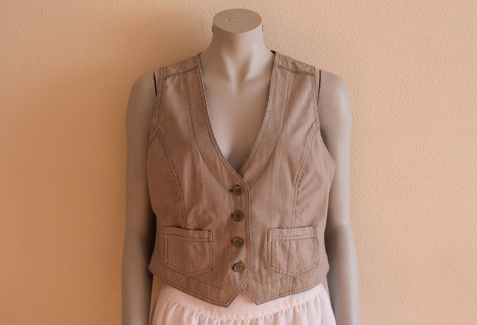 Women's Vest Beige Vest Beige Womens Vest Fitted Romantic Etsy