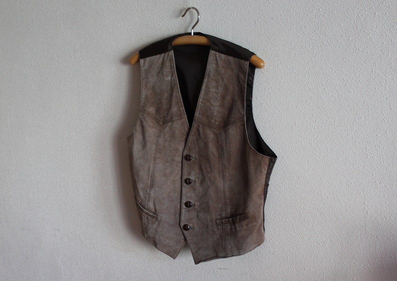Mens Vest Suede Vest Mens Suede Vest Mens Leather Vests Brown Genuine Leather Vest Gentlemen's Vest Formal Waistcoat Country image 4