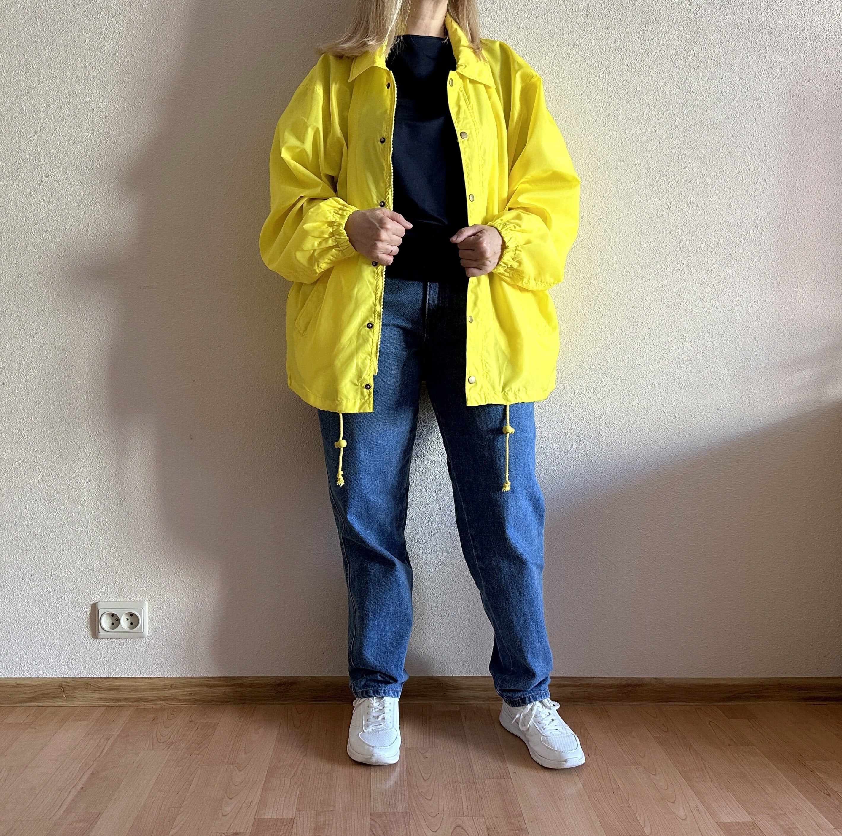 Yellow Windbreaker Etsy Ireland