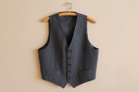 Men's Vest Grey  Mens  Vest Grey Vest Formal Gray… - image 1