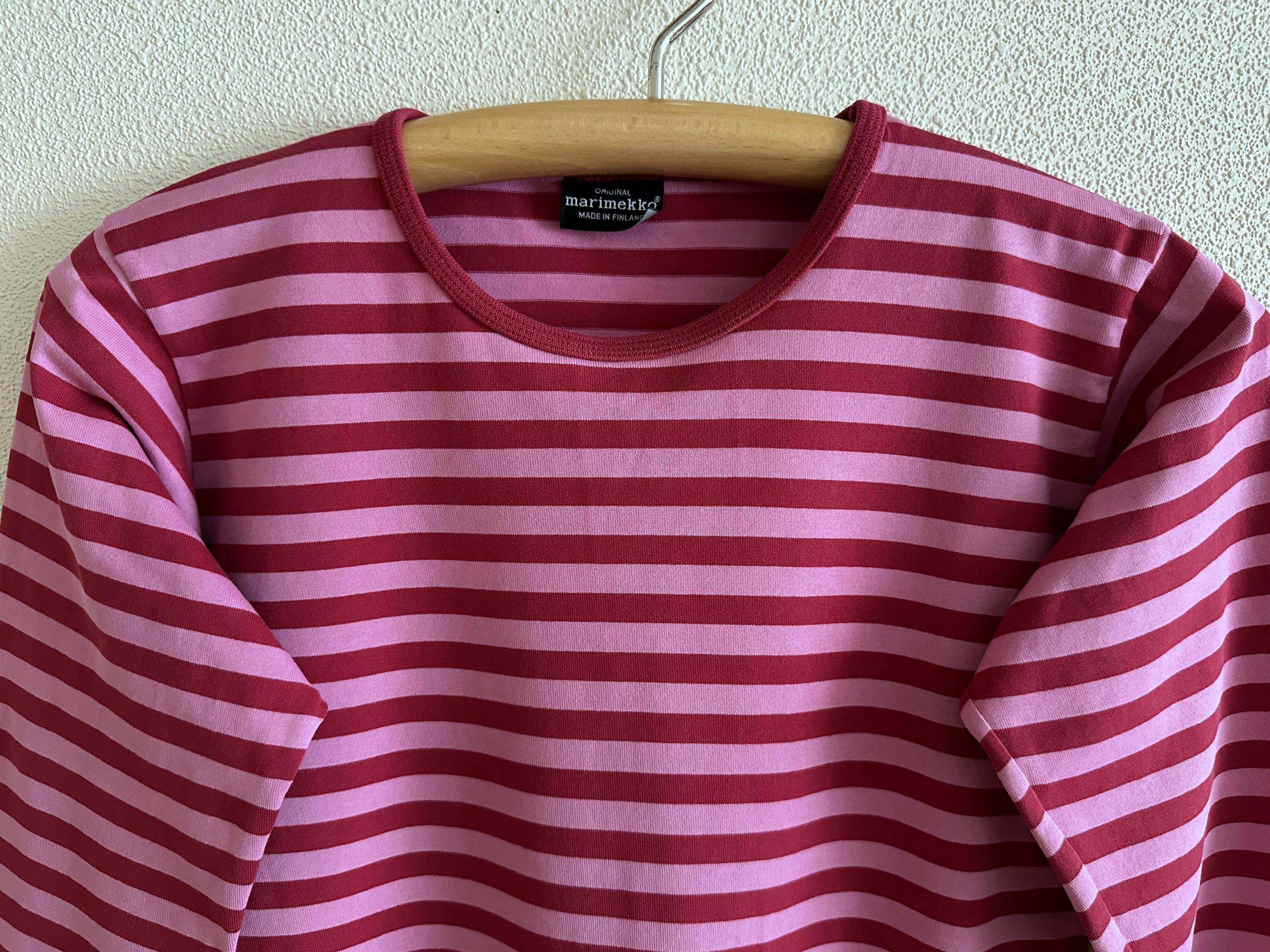 MARIMEKKO Shirt Long Sleeves Striped Top Pink Striped Sailor
